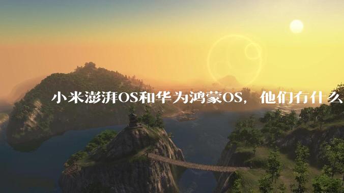 小米澎湃OS和华为鸿蒙OS，他们有什么不一样，谁更有发展前途？