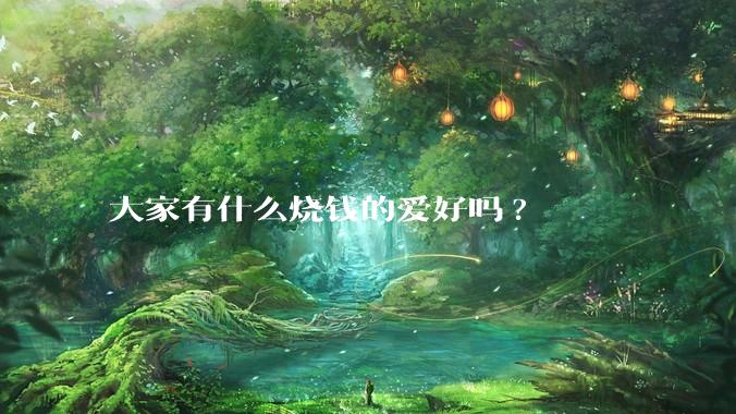大家有什么烧钱的爱好吗?